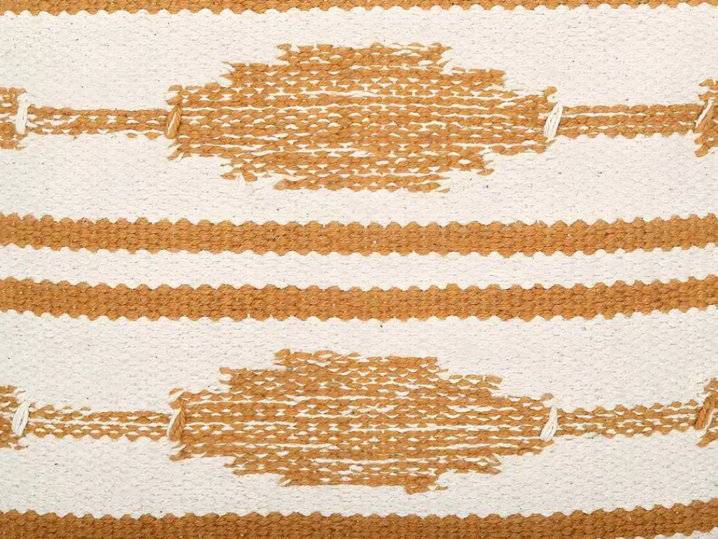 Têxtil De Casa*OZAIA Conjunto De 2 Almofadas Com Franjas Em Algodao De 40 X 40 Cm Cor Amarelo E Bege - Karius