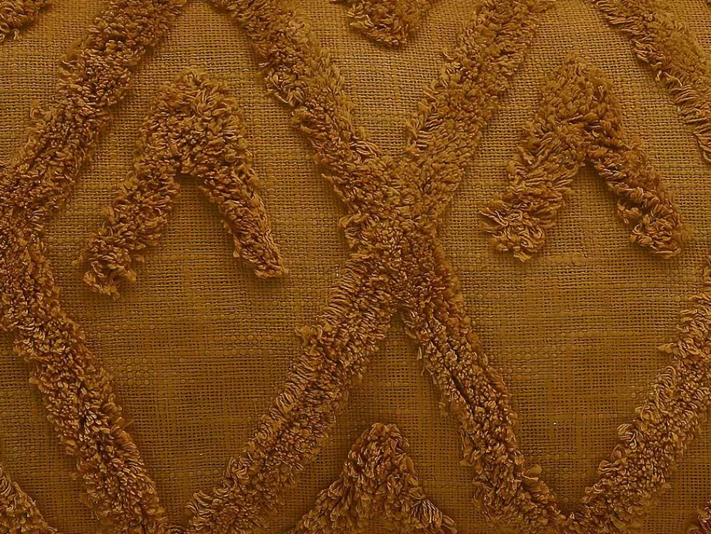 Têxtil De Casa*OZAIA Conjunto De 2 Almofadas Com Pompons - Algodao Tufado - 30 X 50 Cm - Amarelo Mostarda - Aspen