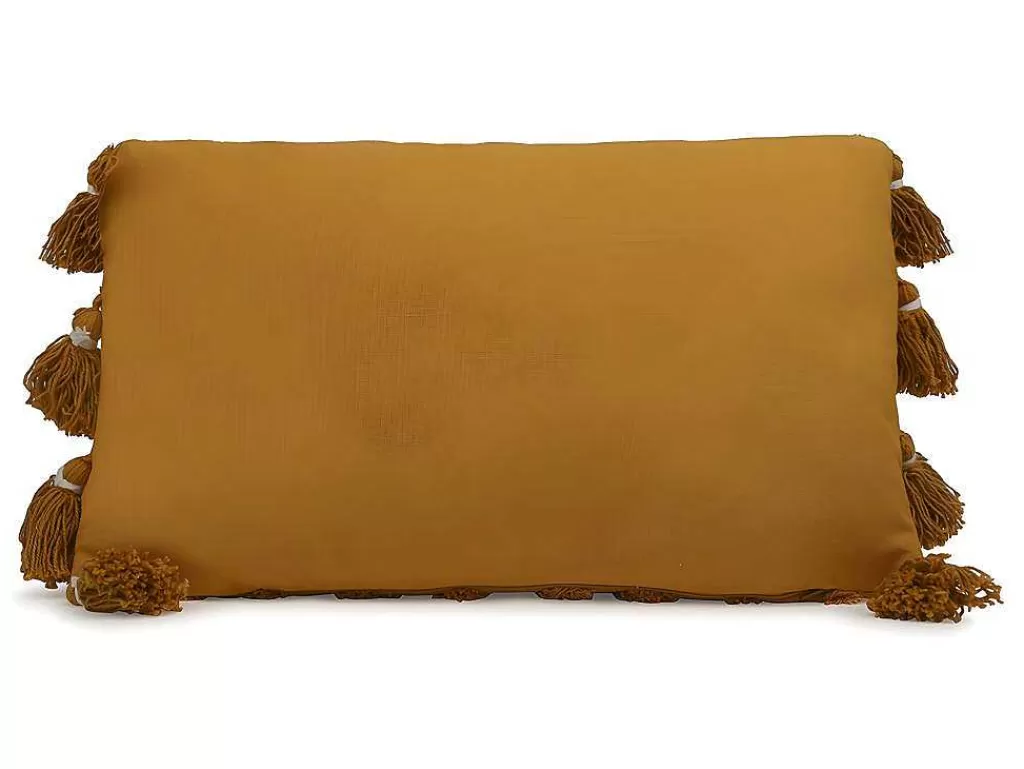 Têxtil De Casa*OZAIA Conjunto De 2 Almofadas Com Pompons - Algodao Tufado - 30 X 50 Cm - Amarelo Mostarda - Aspen
