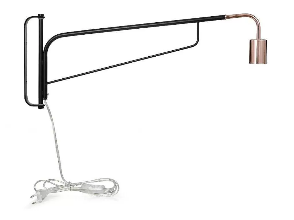 Candeeiro De Parede*OZAIA Conjunto De 2 Apliques De Parede Moveis Metal, C65 X L10 X A25 Cm, Preto E Acobreado - Colwood
