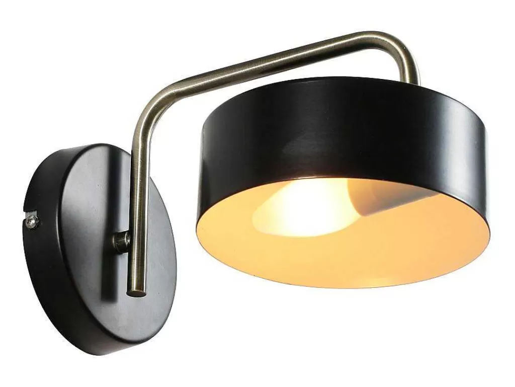 Candeeiro De Parede*OZAIA Conjunto De 2 Apliques De Parede Vintage Em Metal C24 X A14,5 Cm Preto E Dourado - Otilie