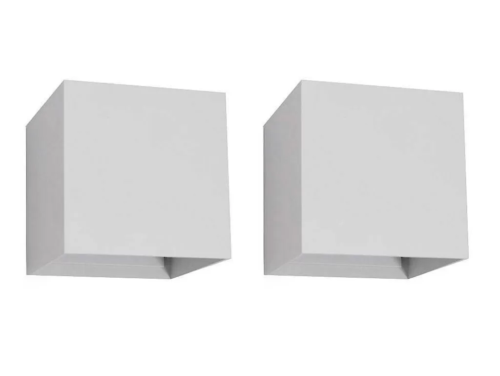 Candeeiro De Parede*OZAIA Conjunto De 2 Apliques Led Em Aluminio A. 10 Branco - Paisley
