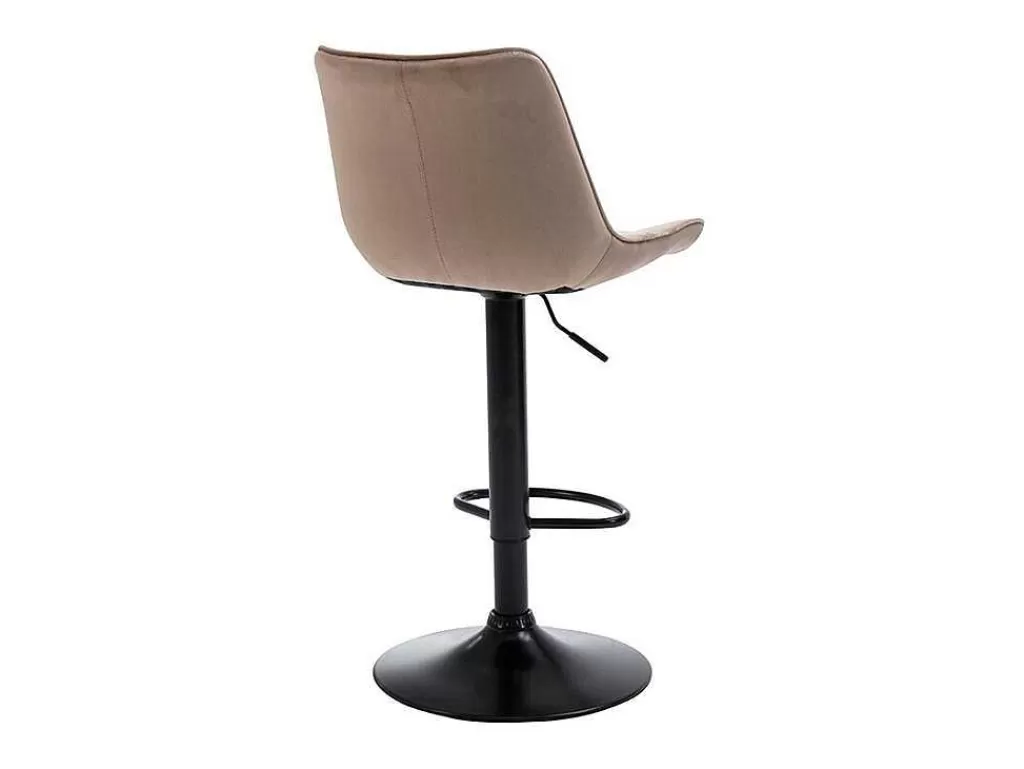Bancos De Bar*Vente-unique Conjunto De 2 Bancos Altos Em Veludo E Metal Cor Bege - Lima