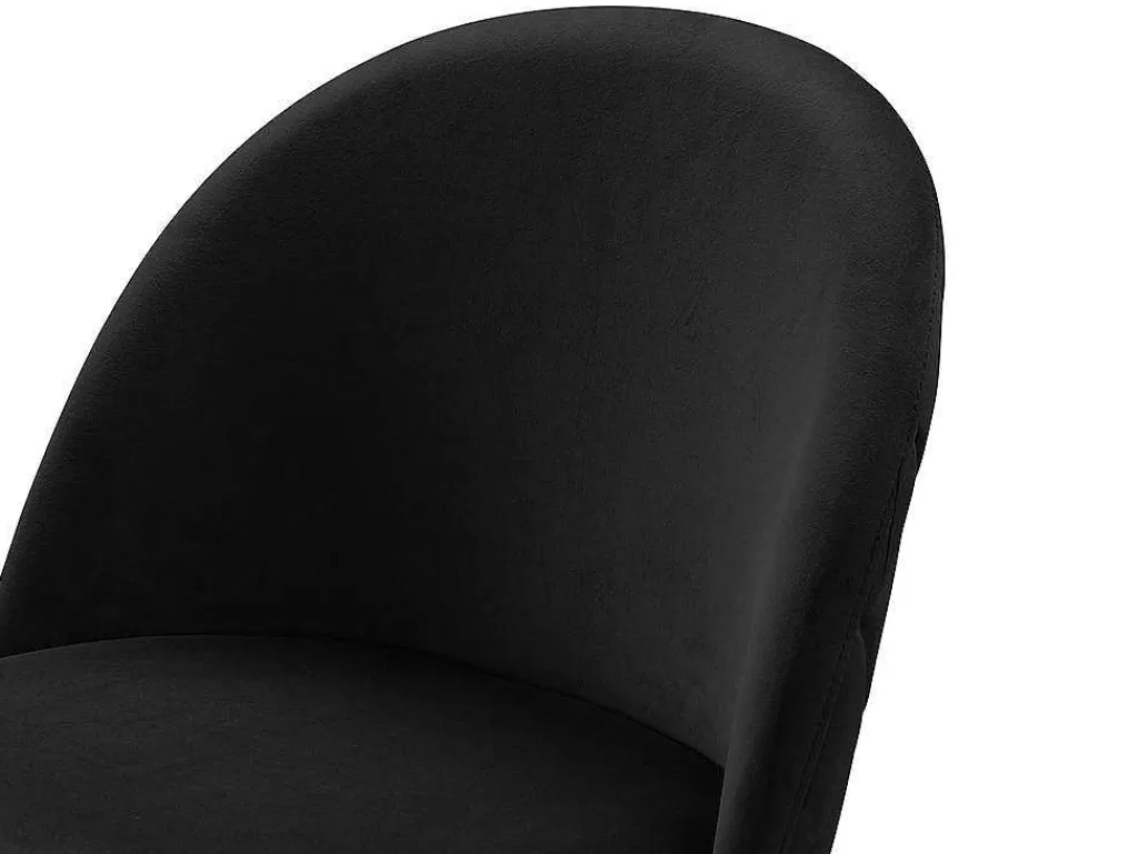 Bancos De Bar*Vente-unique Conjunto De 2 Bancos Altos Em Veludo E Metal Dourado Cor Preto - Melbourne