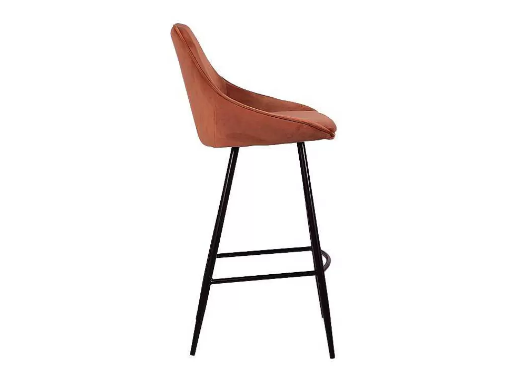 Bancos De Bar*Vente-unique Conjunto De 2 Bancos Altos Veludo Cor Terracota - Masurie