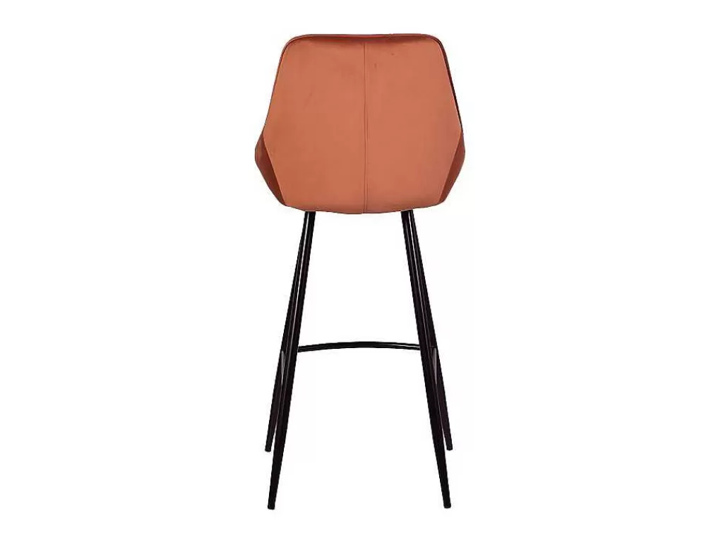 Bancos De Bar*Vente-unique Conjunto De 2 Bancos Altos Veludo Cor Terracota - Masurie