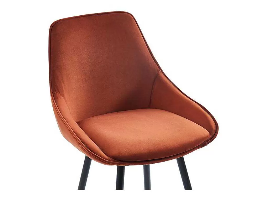 Bancos De Bar*Vente-unique Conjunto De 2 Bancos Altos Veludo Cor Terracota - Masurie