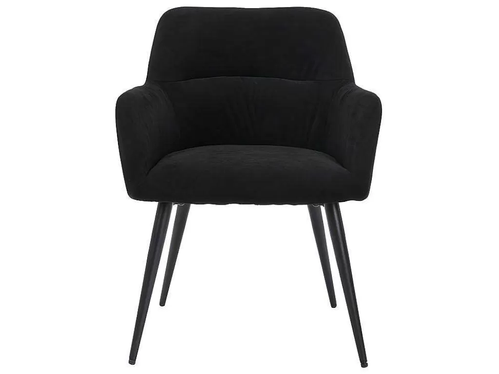 Cadeira*Vente-unique Conjunto De 2 Cadeiras Com Apoios De Bracos Em Tecido E Metal Preto - Heka