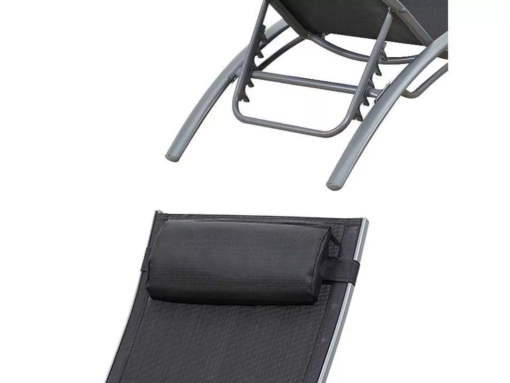 Espreguiçadeira*Happy Garden Conjunto De 2 Cadeiras De Conves Galapagos Em Têxtileno Cinzento - Aluminio Cinzento