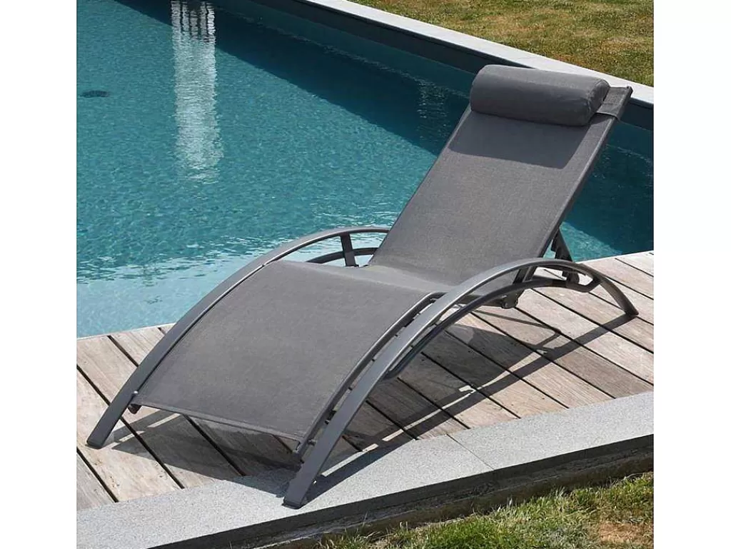Espreguiçadeira*Happy Garden Conjunto De 2 Cadeiras De Conves Galapagos Em Têxtileno Cinzento - Antracite Cinzento Aluminio