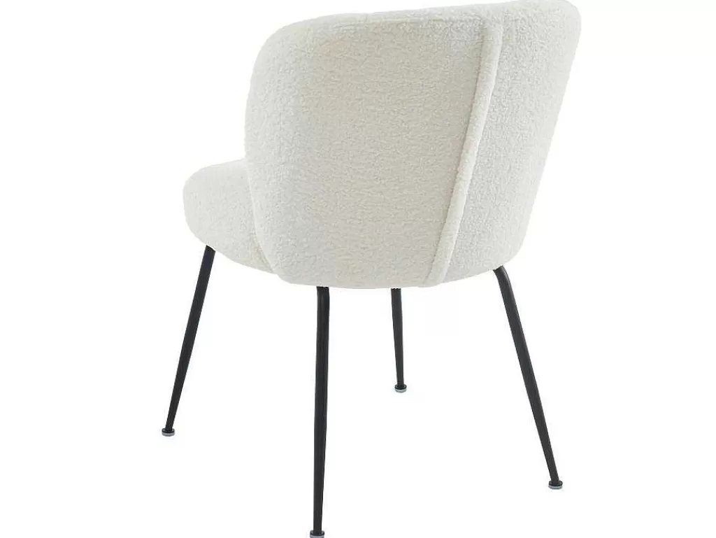 Cadeira*Vente-unique Conjunto De 2 Cadeiras Em Tecido Boucle E Metal Branco Pascal Morabito - Polpona