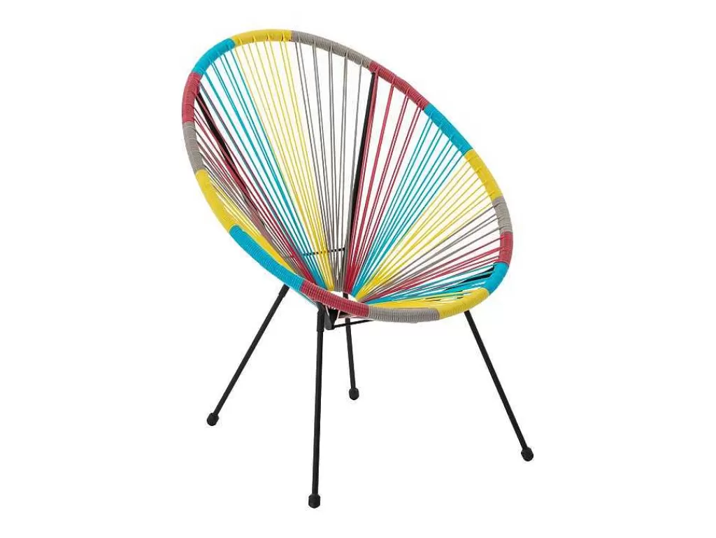 Conjunto Relax De Jardim*MYLIA Conjunto De 2 Cadeiroes De Jardim Em Fios De Resina Entrancados Multicolor - Alios Iii De