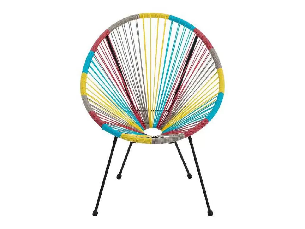 Conjunto Relax De Jardim*MYLIA Conjunto De 2 Cadeiroes De Jardim Em Fios De Resina Entrancados Multicolor - Alios Iii De