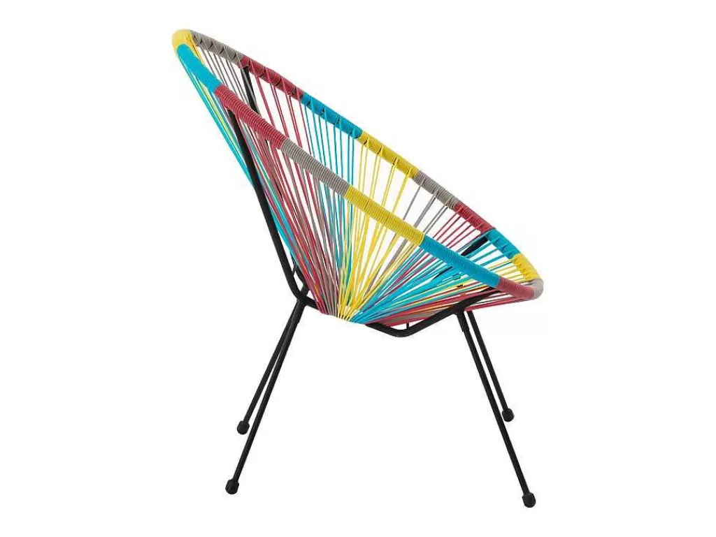 Conjunto Relax De Jardim*MYLIA Conjunto De 2 Cadeiroes De Jardim Em Fios De Resina Entrancados Multicolor - Alios Iii De