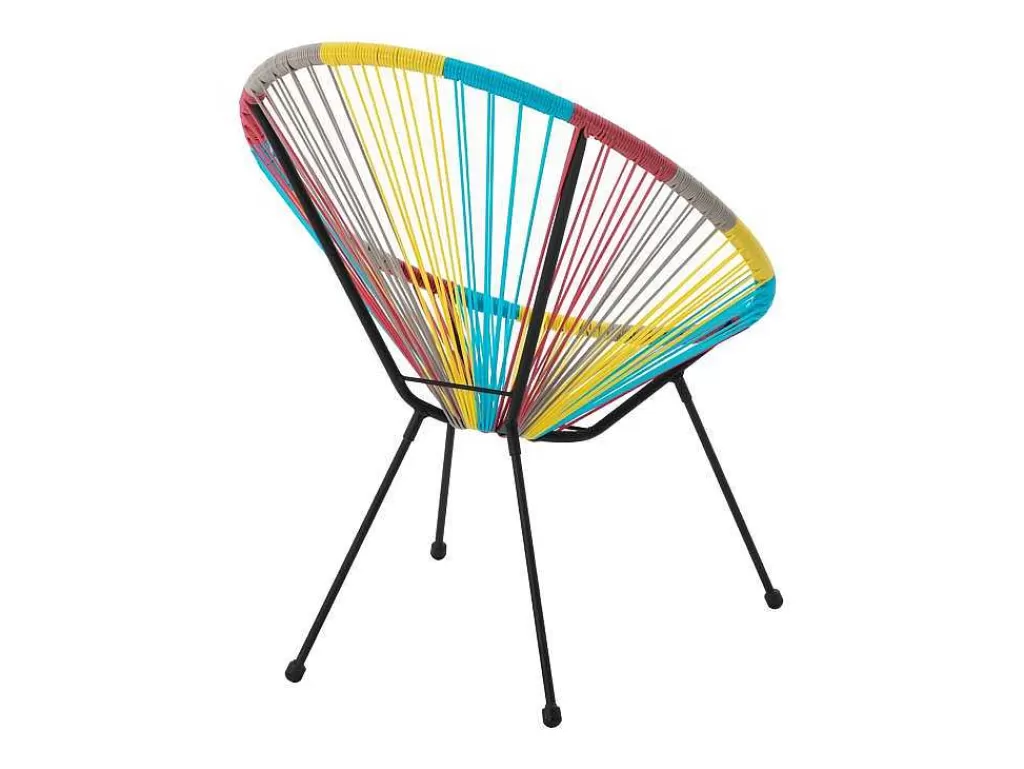 Conjunto Relax De Jardim*MYLIA Conjunto De 2 Cadeiroes De Jardim Em Fios De Resina Entrancados Multicolor - Alios Iii De