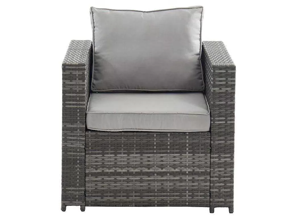 Conjunto Relax De Jardim*MYLIA Conjunto De 2 Cadeiroes De Jardim Em Resina Entrancada Cinzento - Anori