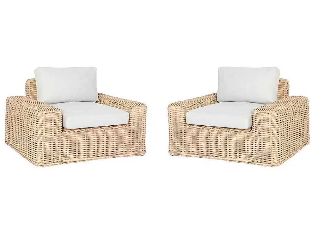 Conjunto Relax De Jardim*MYLIA Conjunto De 2 Cadeiroes De Jardim Em Resina Entrelacada - Obidos