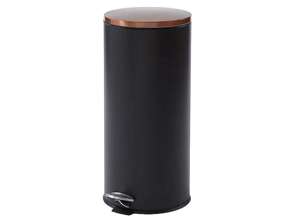 Acessórios E Arrumação De Cozinha*OZAIA Conjunto De 2 Caixotes Do Lixo Com Pedal Em Inox De 30 L E 3 L Cor Preto E Cobre - Pira