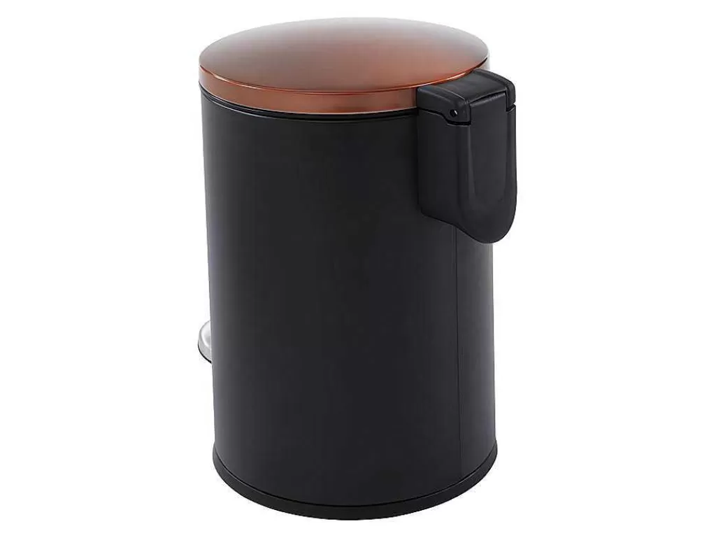 Acessórios E Arrumação De Cozinha*OZAIA Conjunto De 2 Caixotes Do Lixo Com Pedal Em Inox De 30 L E 3 L Cor Preto E Cobre - Pira