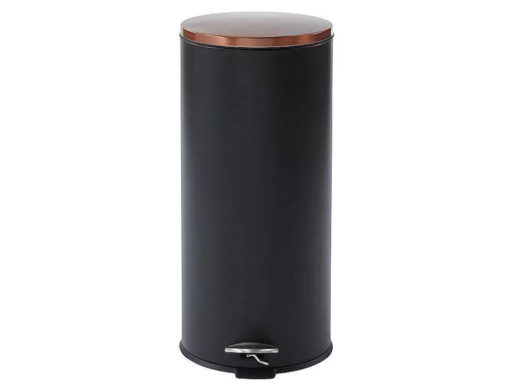 Acessórios E Arrumação De Cozinha*OZAIA Conjunto De 2 Caixotes Do Lixo Com Pedal Em Inox De 30 L E 3 L Cor Preto E Cobre - Pira