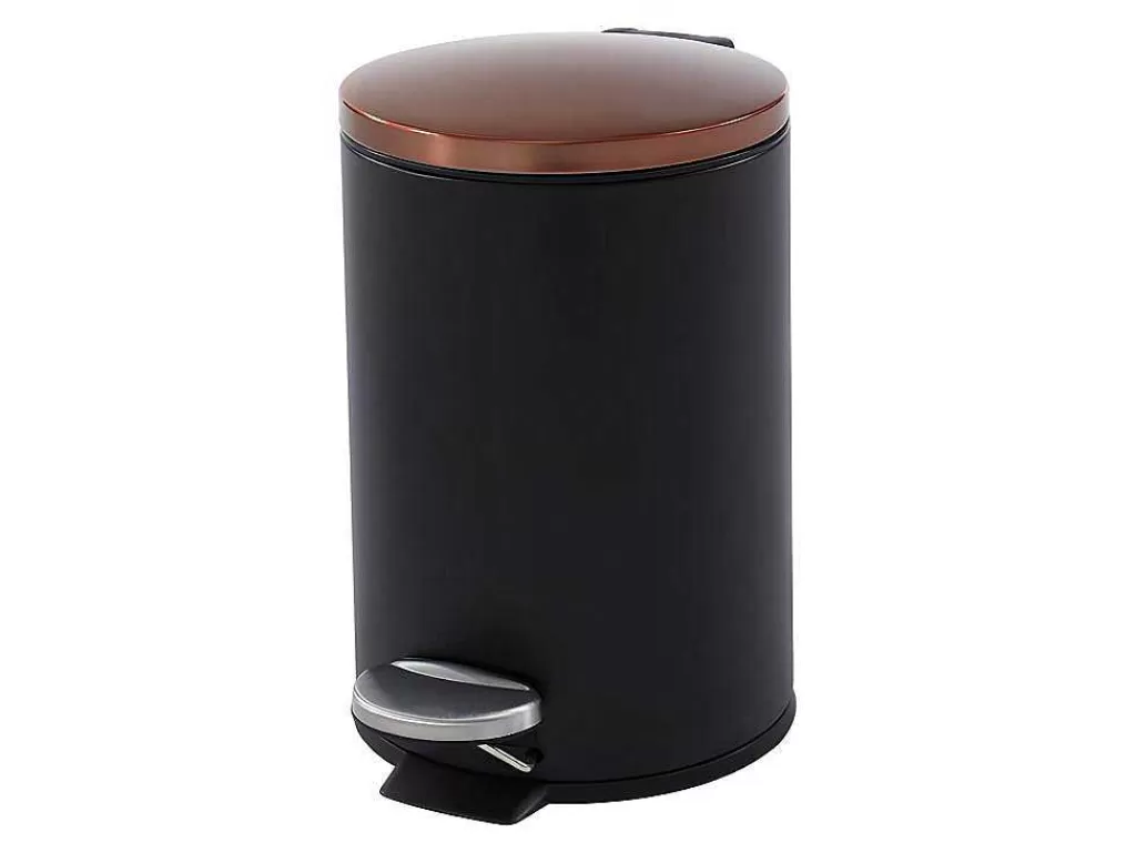Acessórios E Arrumação De Cozinha*OZAIA Conjunto De 2 Caixotes Do Lixo Com Pedal Em Inox De 30 L E 3 L Cor Preto E Cobre - Pira