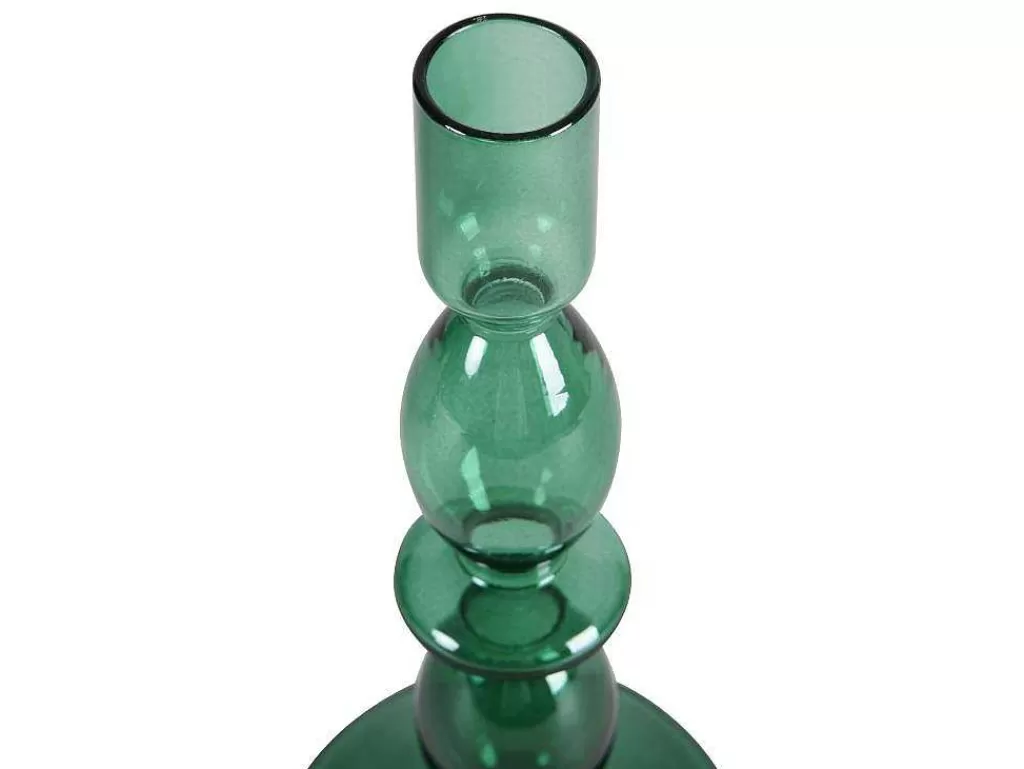 Promoções Decoração*OZAIA Conjunto De 2 Castiçais D. 9 X A. 21 Cm E D. 9 E A. 18,5 Cm Vidro Verde - Kandie