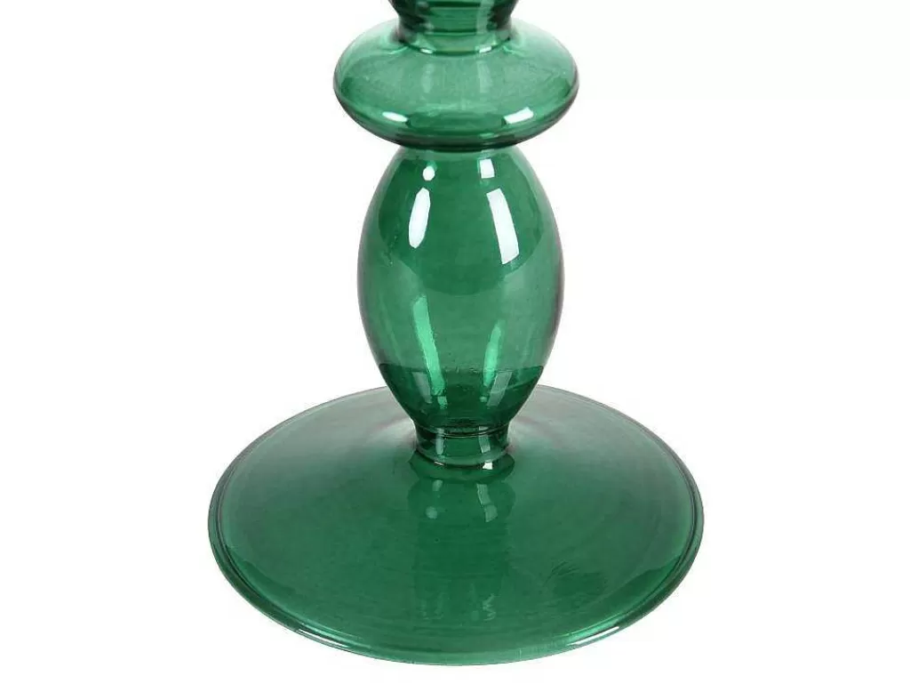 Promoções Decoração*OZAIA Conjunto De 2 Castiçais D. 9 X A. 21 Cm E D. 9 E A. 18,5 Cm Vidro Verde - Kandie
