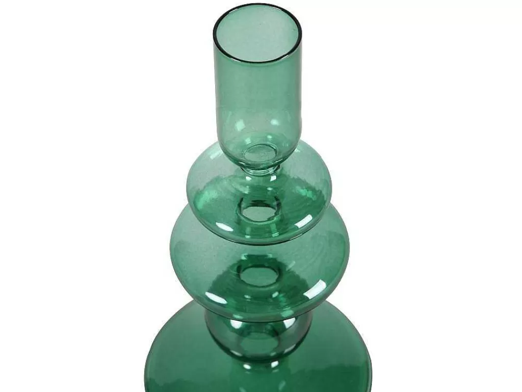 Promoções Decoração*OZAIA Conjunto De 2 Castiçais D. 9 X A. 21 Cm E D. 9 E A. 18,5 Cm Vidro Verde - Kandie