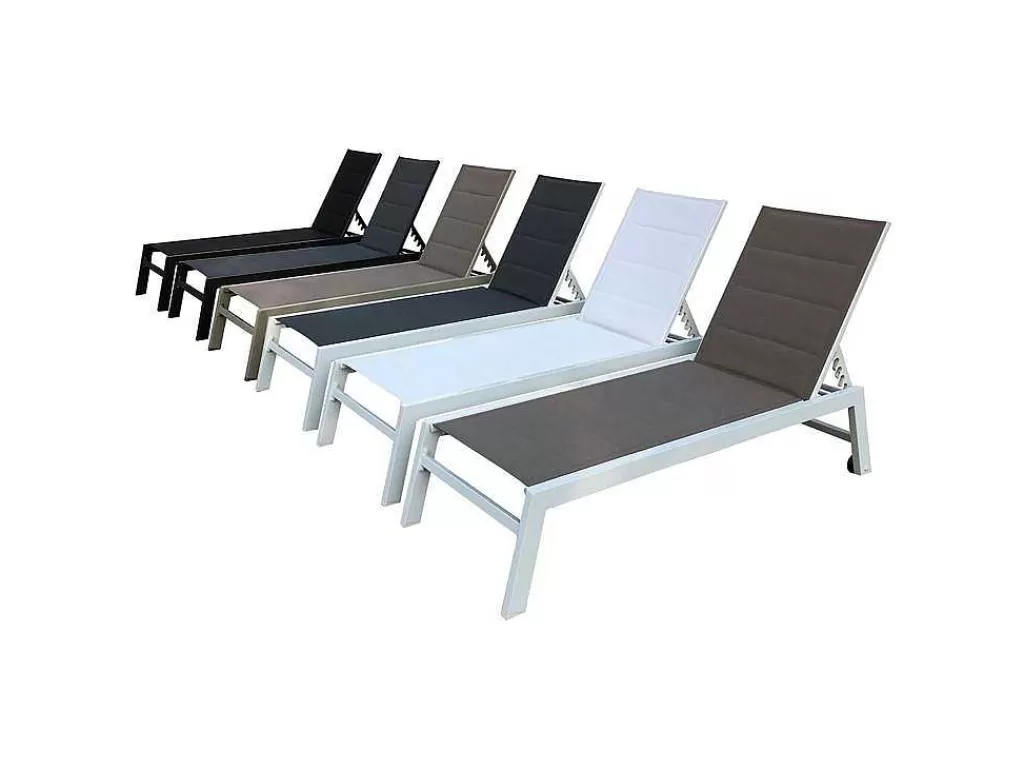 Espreguiçadeira*Happy Garden Conjunto De 2 Espreguiçadeiras Barbados Em Taupe Têxtilene - Taupe Aluminium