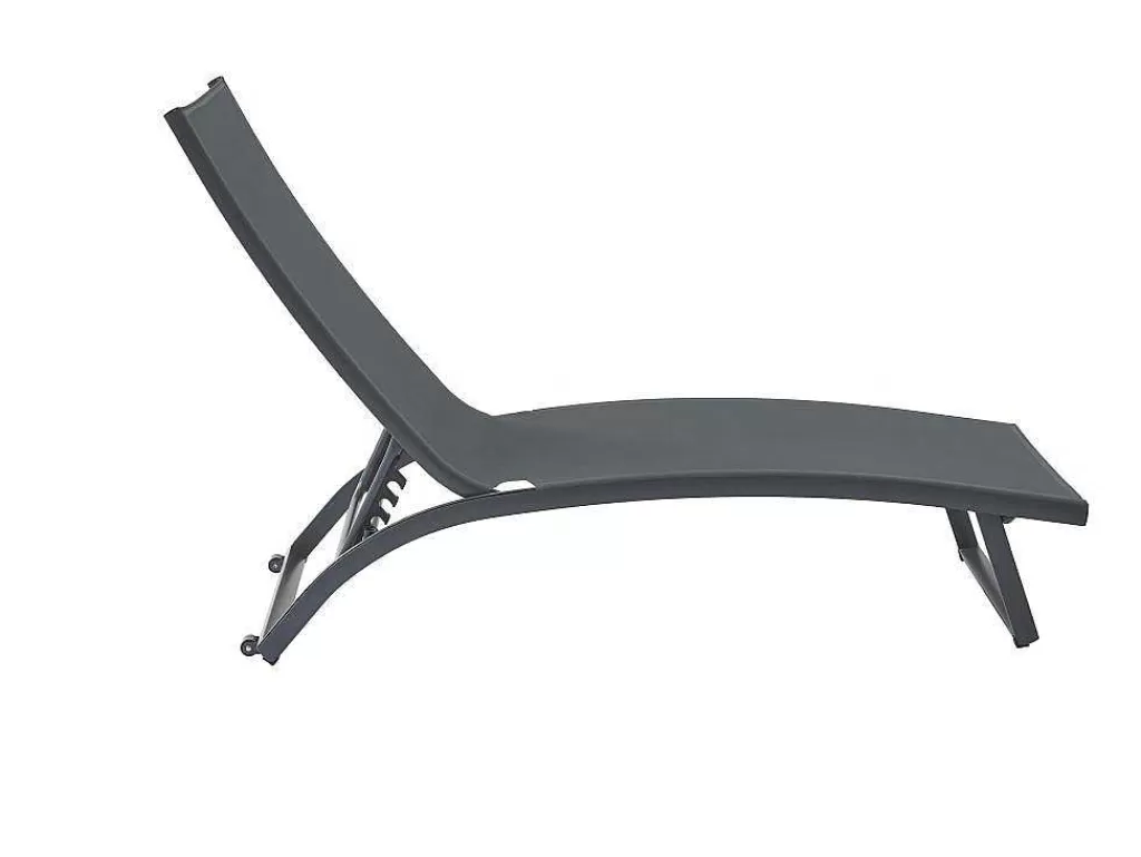 Espreguiçadeira*MYLIA Conjunto De 2 Espreguiçadeiras Com Varias Posicoes Aluminio E Têxtileno Antracite - Saranda De