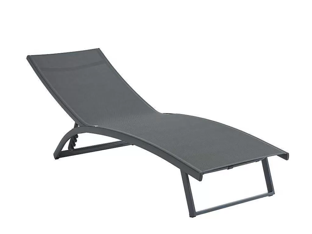 Espreguiçadeira*MYLIA Conjunto De 2 Espreguiçadeiras Com Varias Posicoes Aluminio E Têxtileno Antracite - Saranda De