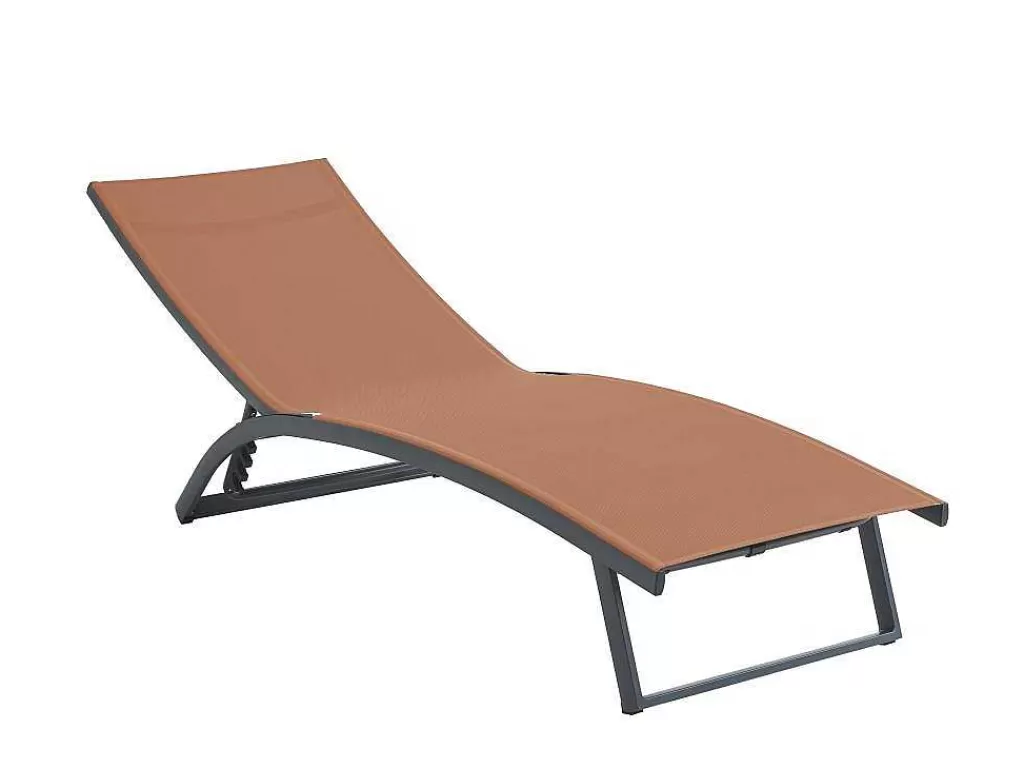 Espreguiçadeira*MYLIA Conjunto De 2 Espreguiçadeiras Com Varias Posicoes Aluminio E Têxtileno Terracota - Saranda De