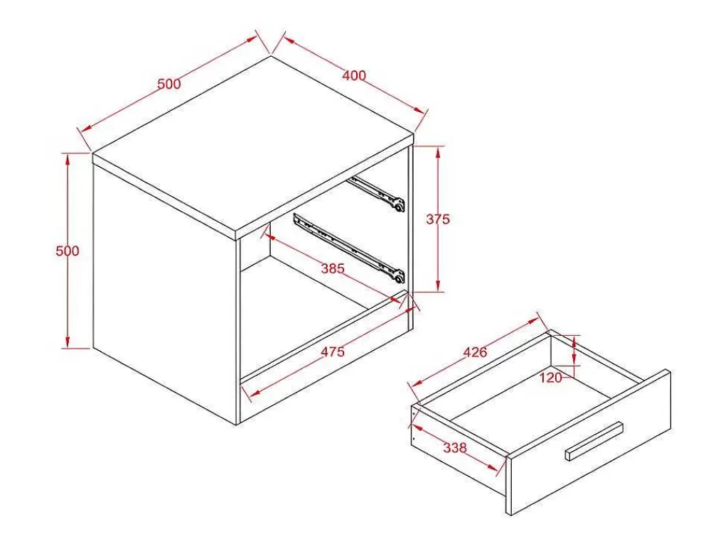 Móvel Para Quarto De Crianças*Vente-unique Conjunto De 2 Mesas De Cabeceira Com 2 Gavetas Branco E Natural - Skaido