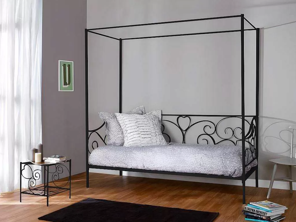 Móvel Para Quarto De Crianças*Vente-unique Conjunto De 2 Mesas De Cabeceira Romanticas, 1 Prateleira, Metal Preto - Vivian