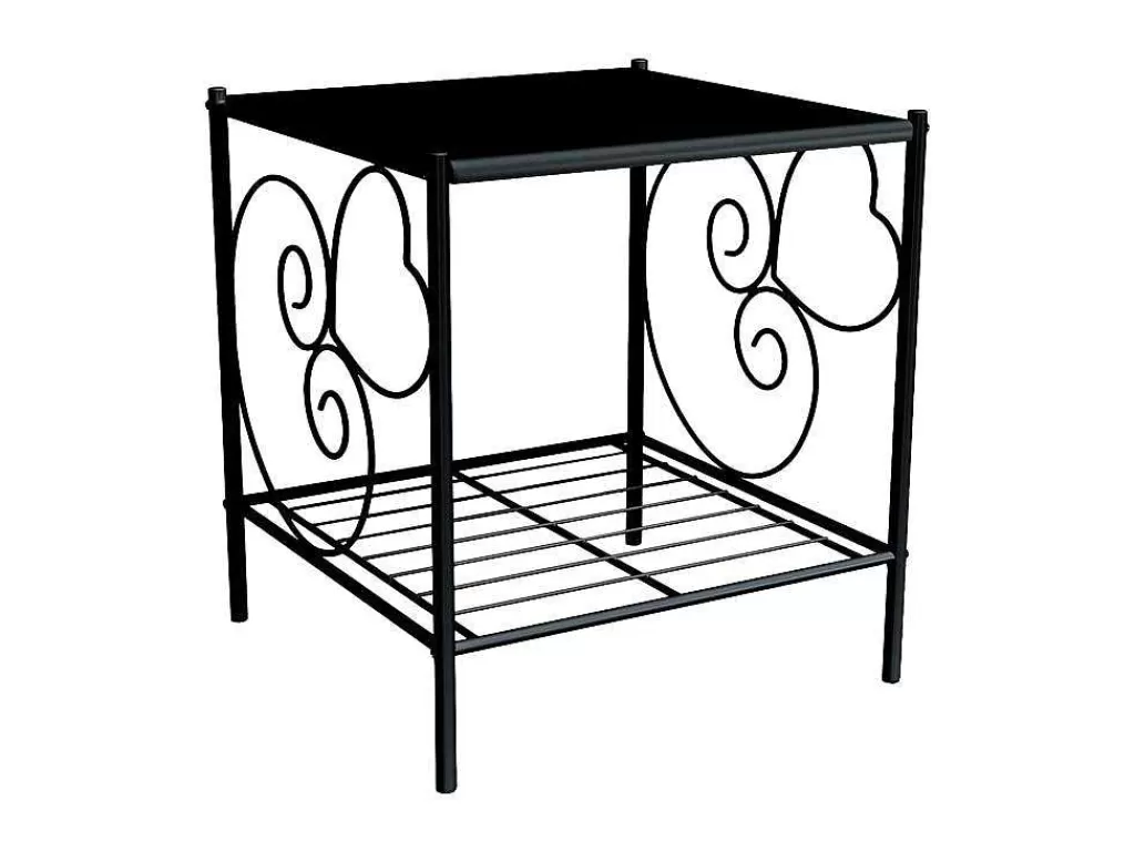 Móvel Para Quarto De Crianças*Vente-unique Conjunto De 2 Mesas De Cabeceira Romanticas, 1 Prateleira, Metal Preto - Vivian