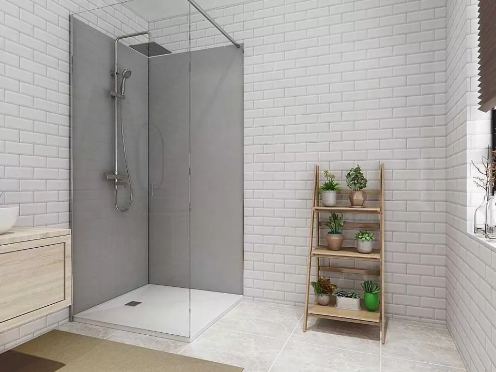 Painel De Parede Para Duche*Shower & Design Conjunto De 2 Paineis De Parede De Casa De Banho Com Perfis Incluidos De 2X L. 90 X A. 210 Cm
