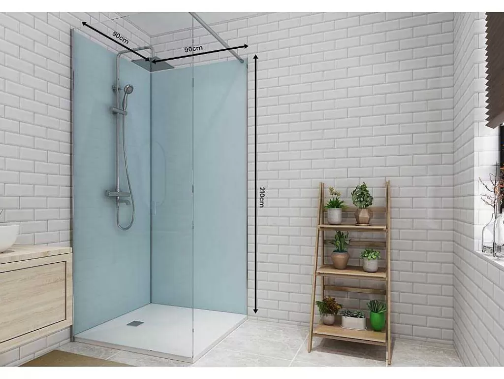 Painel De Parede Para Duche*Shower & Design Conjunto De 2 Paineis De Parede De Casa De Banho Com Perfis Incluidos De 2X L. 90 X A. 210 Cm