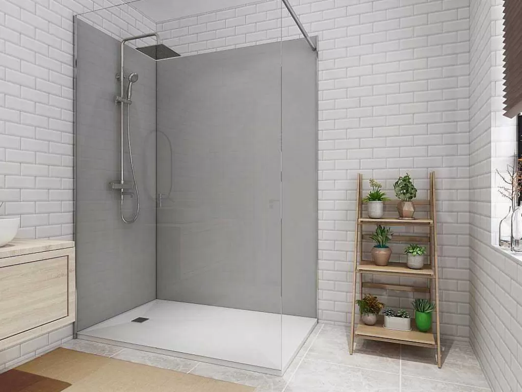 Painel De Parede Para Duche*Shower & Design Conjunto De 2 Paineis De Parede De Casa De Banho Com Perfis Incluidos De C. 90 X L. 120 X A. 210 Cm