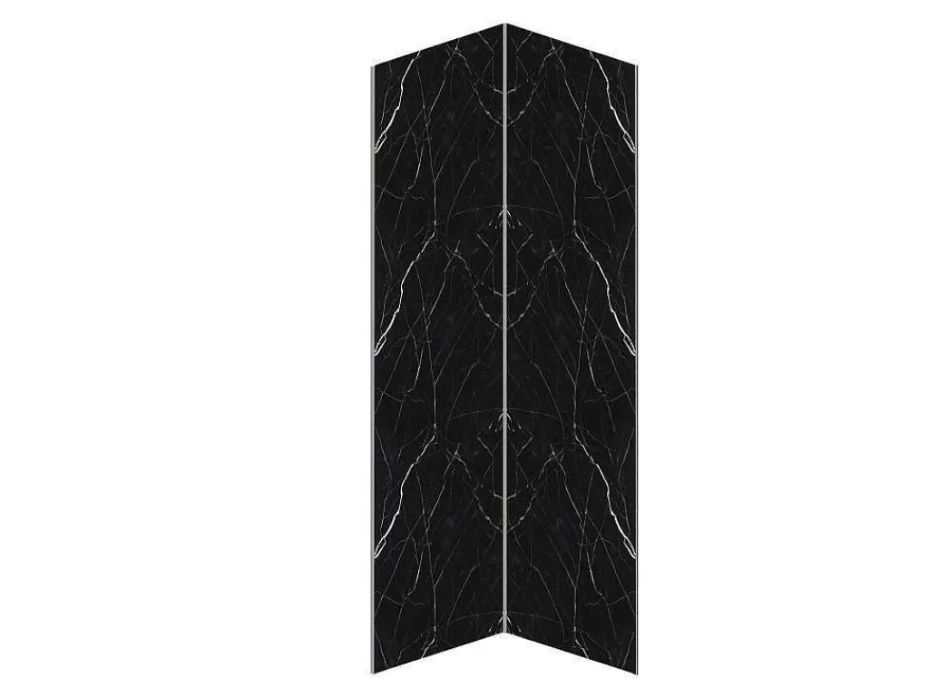 Painel De Parede Para Duche*Shower & Design Conjunto De 2 Paineis De Parede De Duche Efeito Marmore Aluminio Com Perfis 2 X L90 X A120 - Eneko