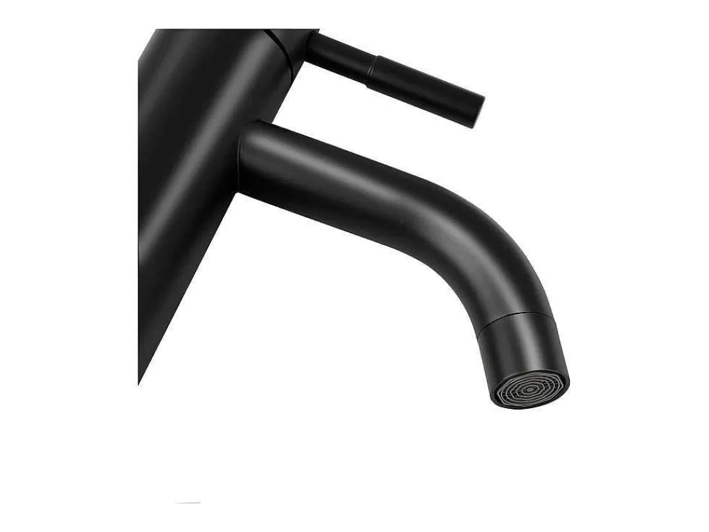 Torneira*Shower & Design Conjunto De 2 Torneiras Misturadoras Mecanicas Arredondadas Em Inox Escovado Preto Mate A17 Cm - Salavan