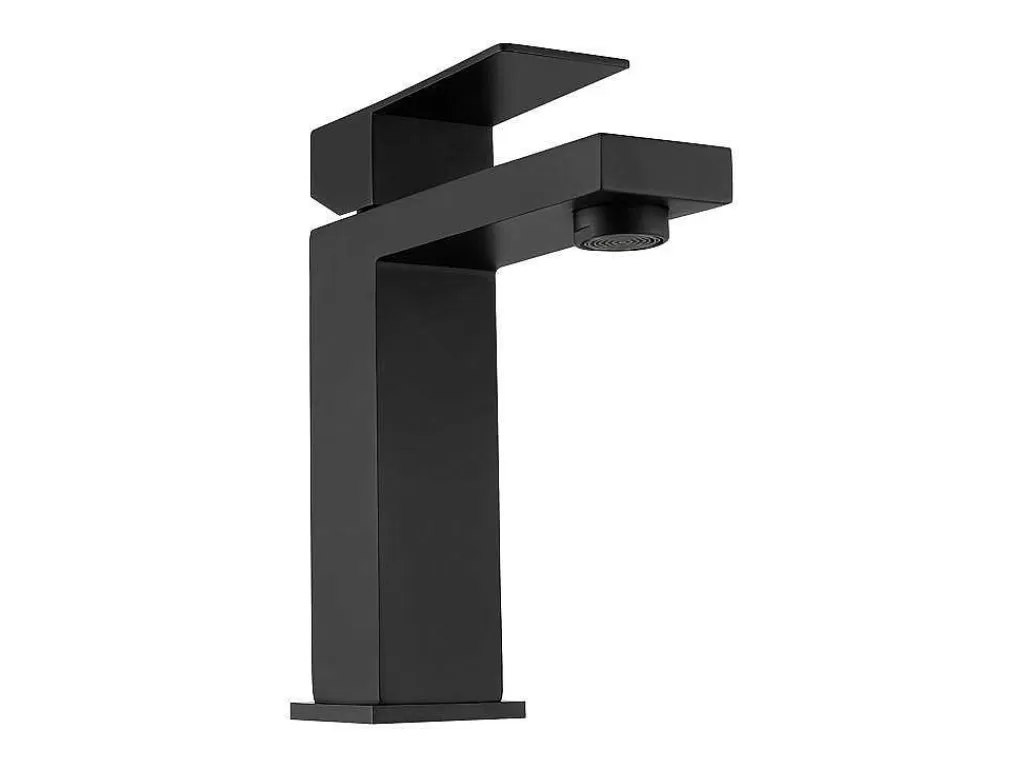 Torneira*Shower & Design Conjunto De 2 Torneiras Misturadoras Mecanicas Quadradas Inox Escovado Preto Mate A17,3 Cm - Canilas