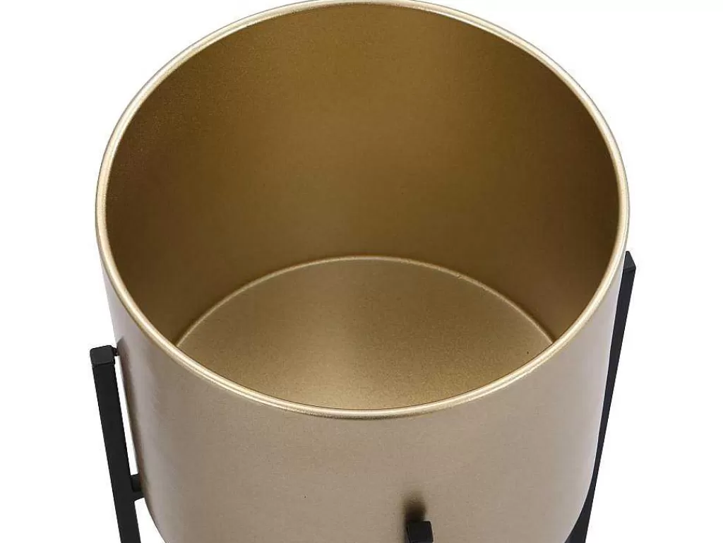 Objeto De Decoração Interior*OZAIA Conjunto De 2 Vasos De Ornamentacao Com Base Em Metal De D. 25 X A. 39 E D. 23 X A. 35,5 Cor Dourado E Preto - Edmee