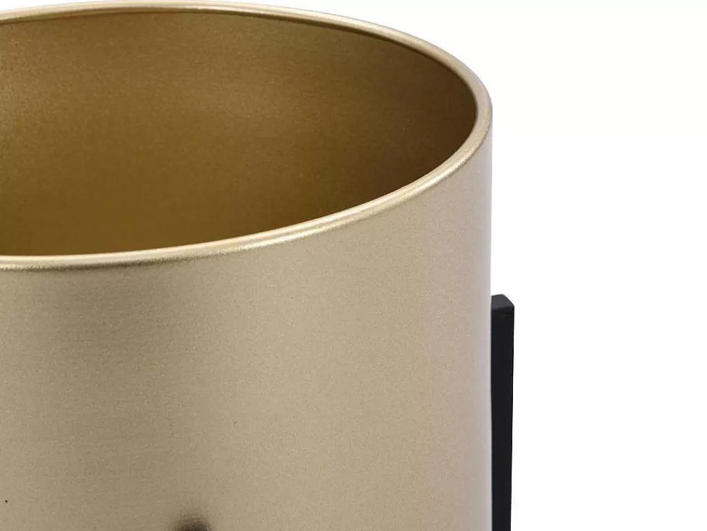 Objeto De Decoração Interior*OZAIA Conjunto De 2 Vasos De Ornamentacao Com Base Em Metal De D. 25 X A. 39 E D. 23 X A. 35,5 Cor Dourado E Preto - Edmee