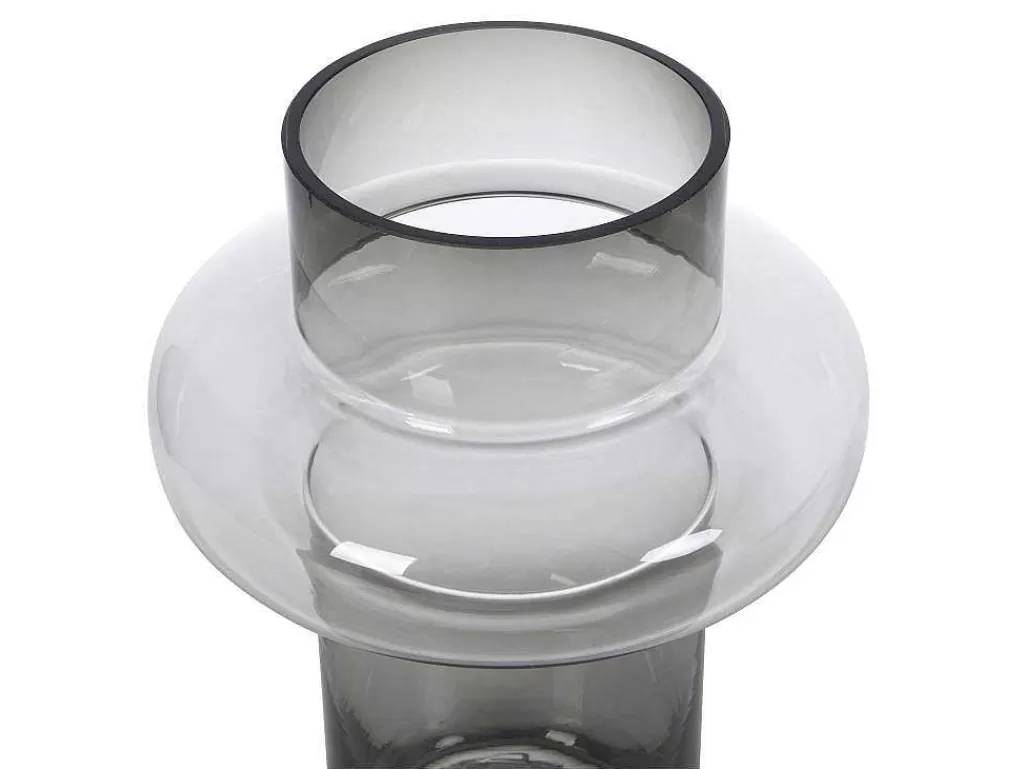Objeto De Decoração Interior*OZAIA Conjunto De 2 Vasos Em Vidro De Cor A. 25 E A. 30 Cm Vidro Cinzento Fumado - Valoit