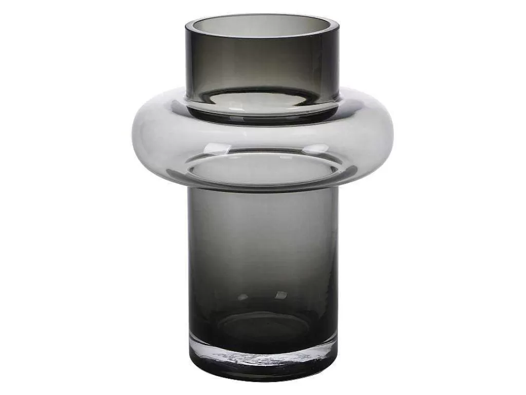 Objeto De Decoração Interior*OZAIA Conjunto De 2 Vasos Em Vidro De Cor A. 25 E A. 30 Cm Vidro Cinzento Fumado - Valoit