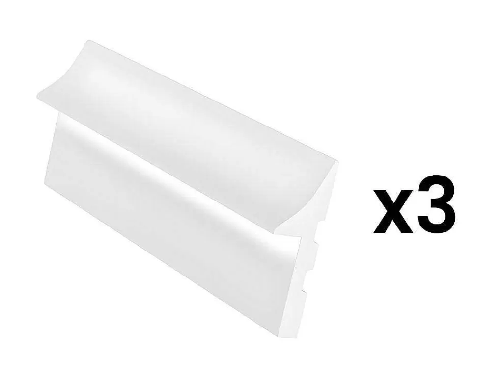 Rodape*Vente-unique Conjunto De 3 RodaPés Em Polistireno C290 X A15 Cm Branco - Radeno