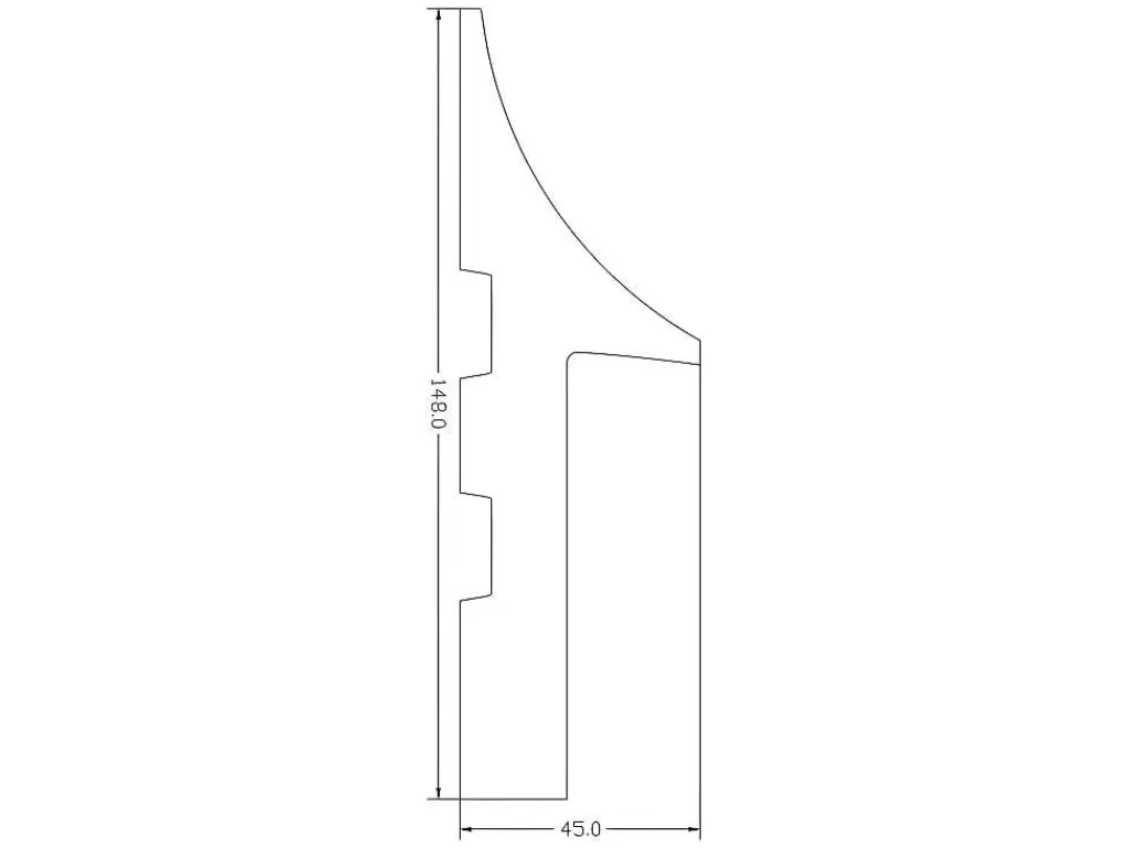 Rodape*Vente-unique Conjunto De 3 RodaPés Em Polistireno C290 X A15 Cm Branco - Radeno