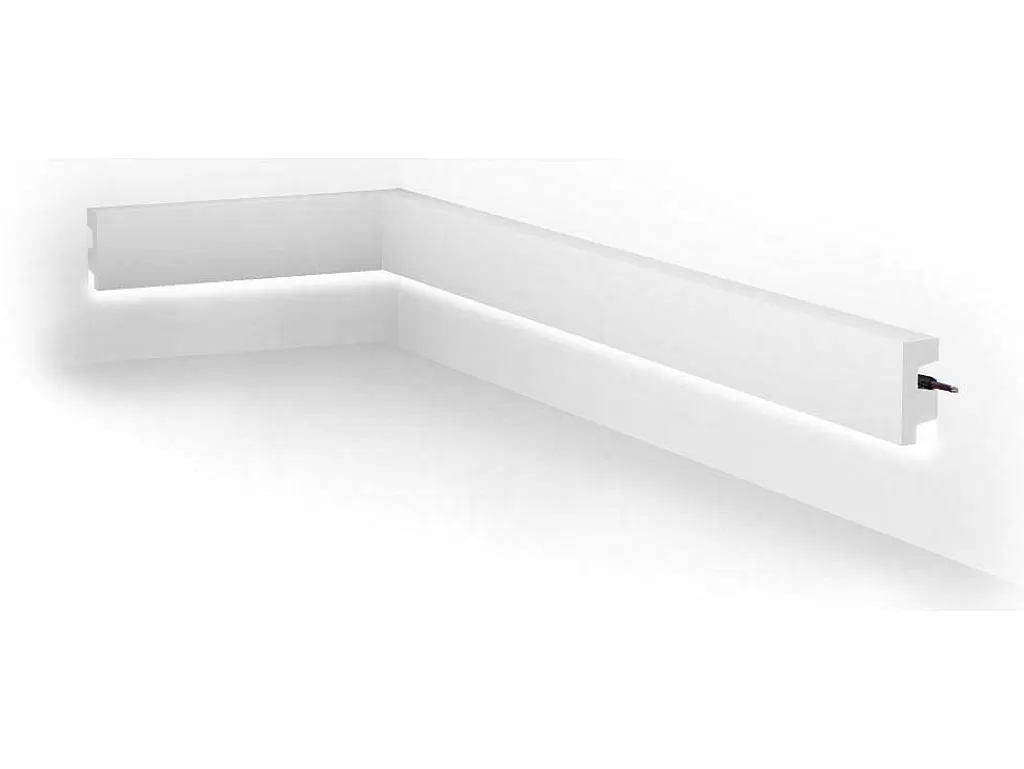 Rodape*Vente-unique Conjunto De 3 RodaPés Em Polistireno C290 X A5 Cm Branco - Ardeo