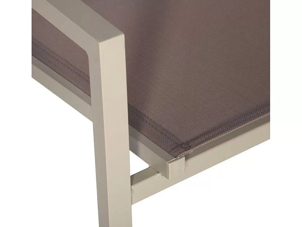 Conjunto Mesa E Cadeiras De Jardim*Happy Garden Conjunto De 4 Cadeiras De Aluminio Em Tons - Têxtilene Taupe