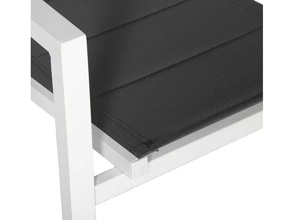 Conjunto Mesa E Cadeiras De Jardim*Happy Garden Conjunto De 4 Cadeiras Estofadas Em Aluminio Branco - Têxtileno Cinzento